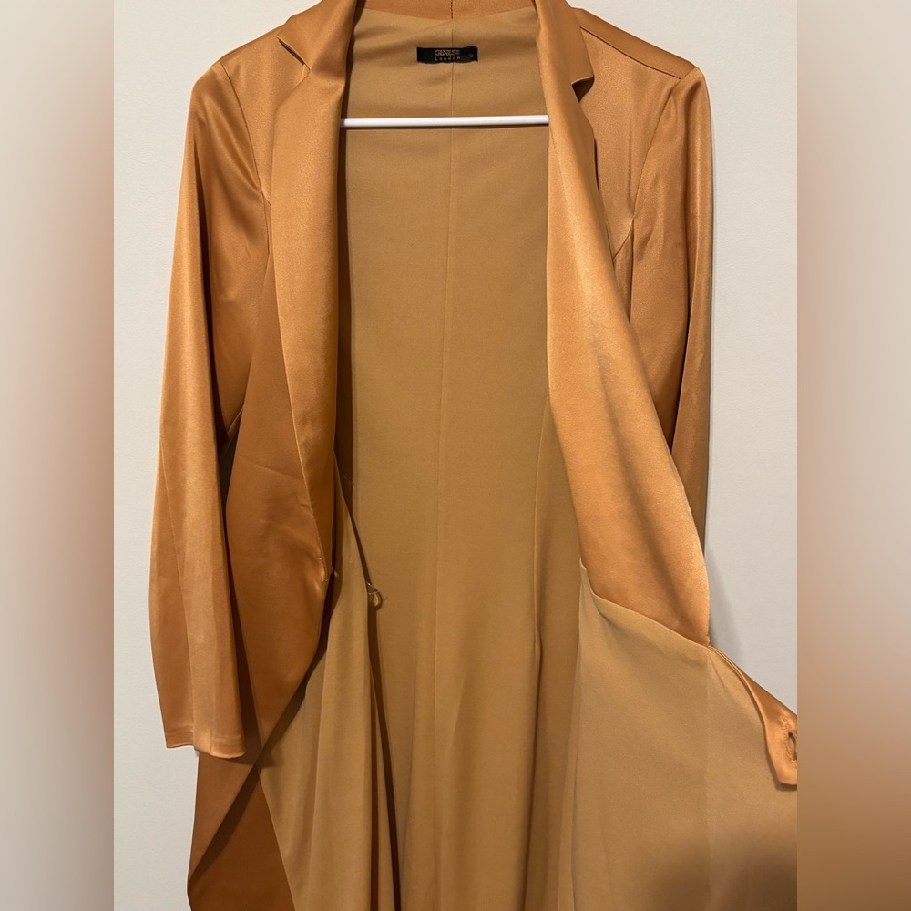 Genese London Satin-Like Rust Blazer Dress Size 12 - Picture 7 of 12